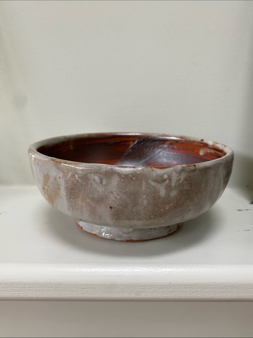 Handcrafted Ceramic Decorative Bowl in Brown and Cream